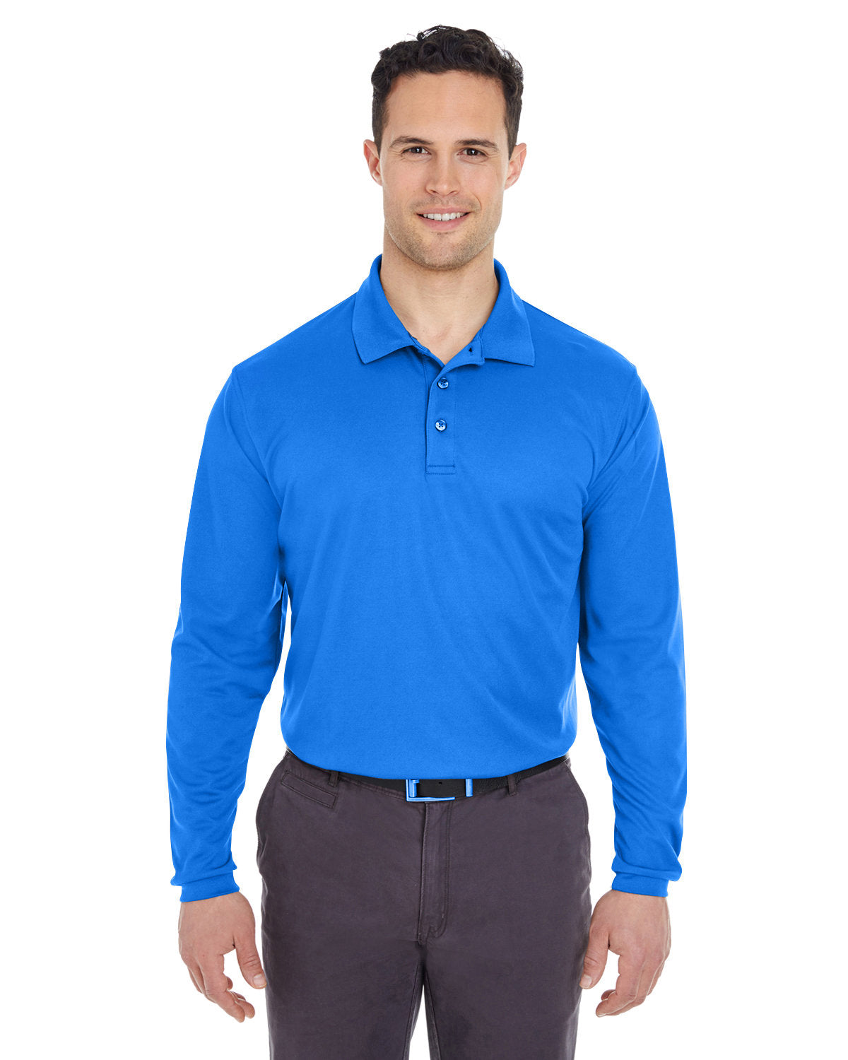 UltraClub Adult Cool & Dry Long-Sleeve Mesh Piqué Polo (8210LS)