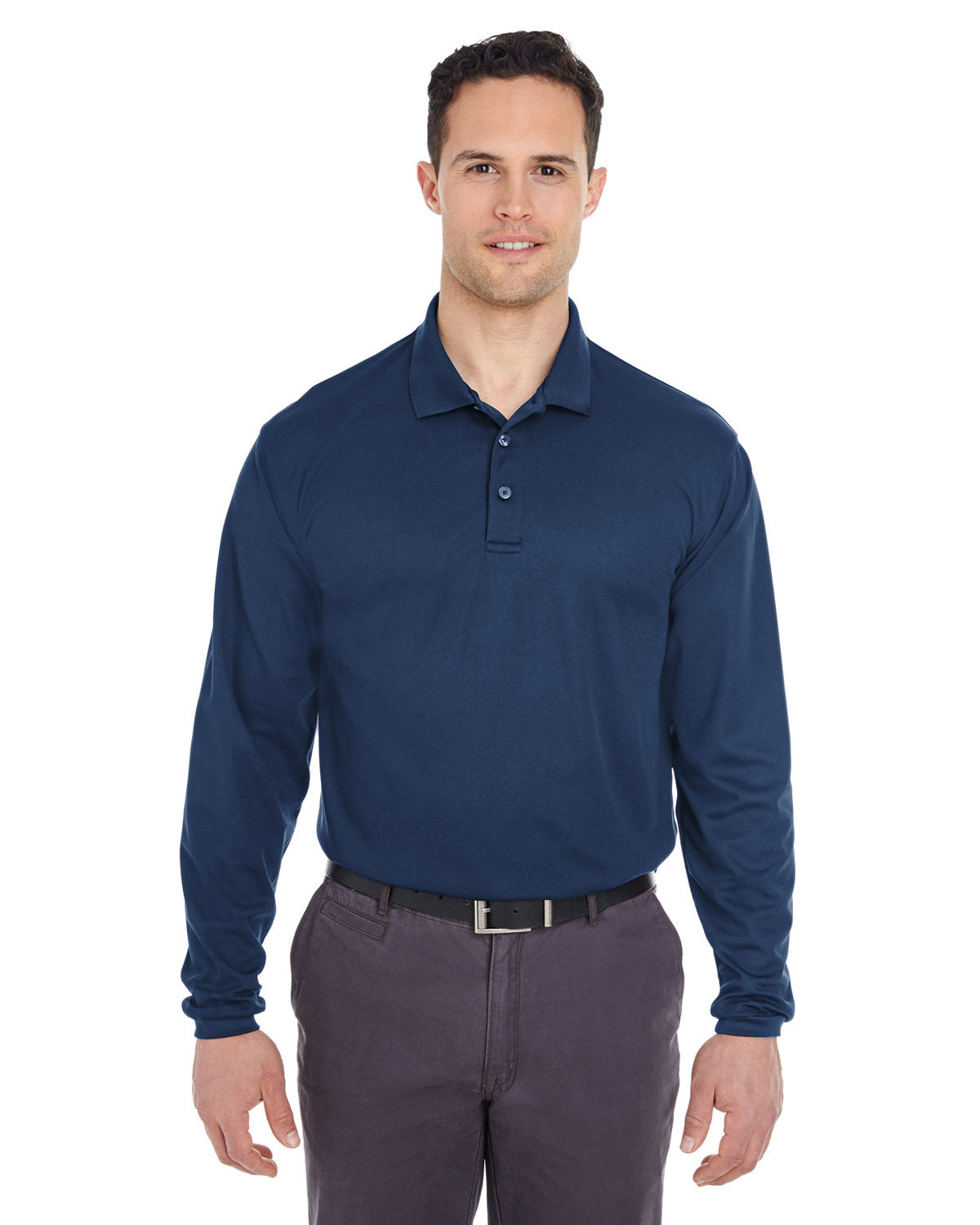 UltraClub Adult Cool & Dry Long-Sleeve Mesh Piqué Polo (8210LS)