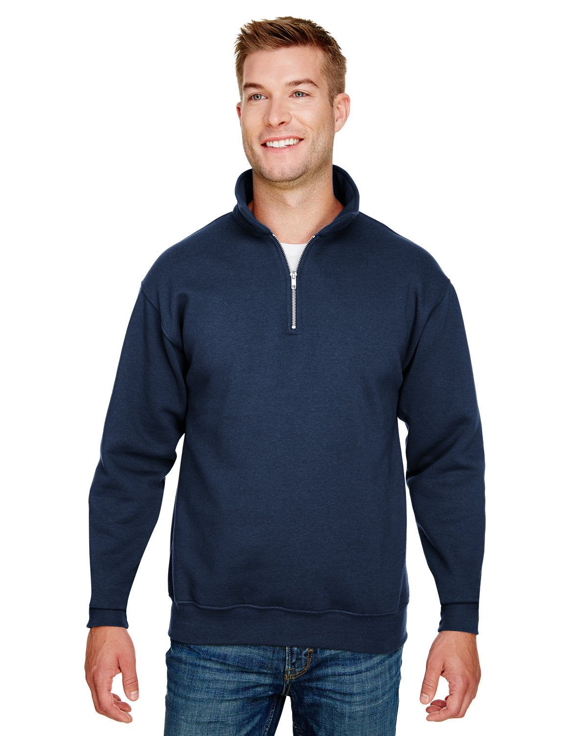 Bayside Unisex 9.5 oz., 80/20 Quarter-Zip Pullover Sweatshirt (BA920)